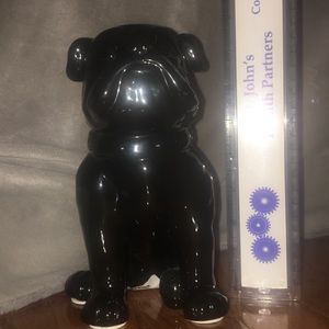 At Home Other - 8 (or 21 cm) Sitting Black Hollow Ceramic Bulldog At Home Other - 8 (or 21 cm) Sitting Black Hollow Ceramic Bulldog